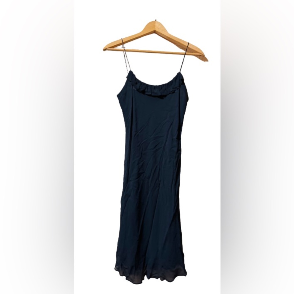 EUC Ralph Lauren Spaghetti Strap Little Black Dress W/ Ruffles